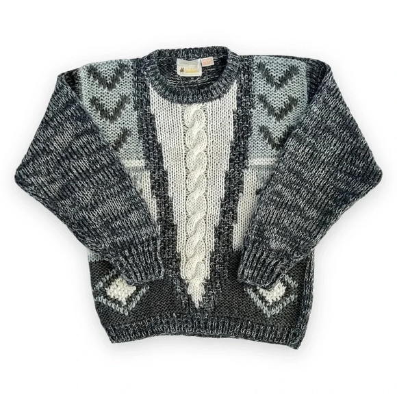 𝅺vintage Hand Knit Saddlebred Chunky Sweater - Picture 1 of 5